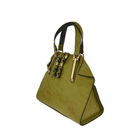 Olive Green Satchel Bag - Right Side View with Structured Silhouette
