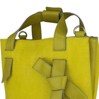 Bright Yellow Tote Bag - Handle & Bow Detail View