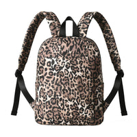 Leopard Print Backpack with Padded Shoulder Straps - Back View