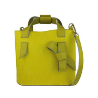 Bright Yellow Tote Bag with Detachable Shoulder Strap - Front Angle View