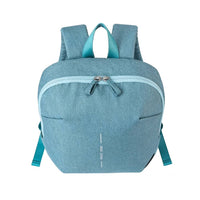 Light Blue Heathered Minimalist Backpack with Front Pockets - Full Front View