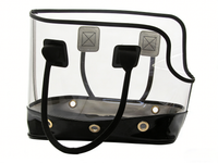 Clear PVC Tote Bag | Transparent Handbag with Black Trim