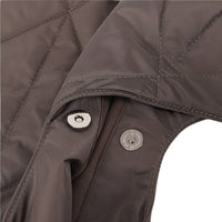 Dark Brown Quilted Nylon Hobo Bag - Snap Button Closure Detail