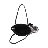 Black and White Houndstooth Tote Bag - Open Interior View