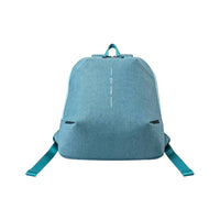 Light Blue Heathered Backpack - Back View with Side Pockets