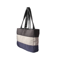 Tri-Color Quilted Shoulder Bag with Side Panel - Side View