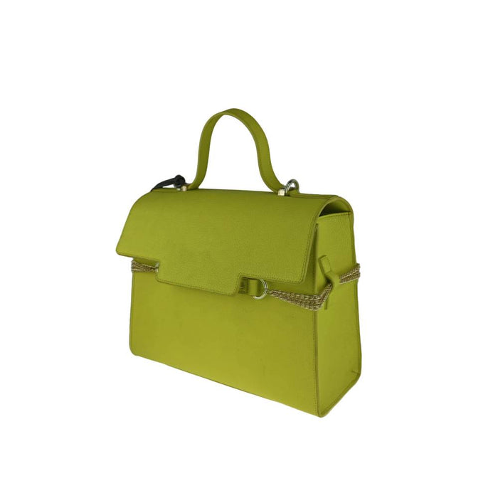 Lime Green Structured Handbag - Right Side View