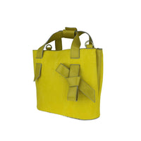 Bright Yellow Tote Bag - Right Side View with Bow Detail