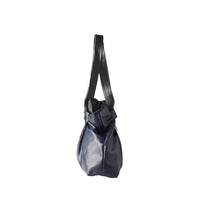 Navy Blue Soft Slouchy Tote Bag - Narrow Front View