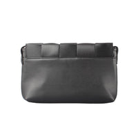 Black Woven Textured Clutch Bag - Back View