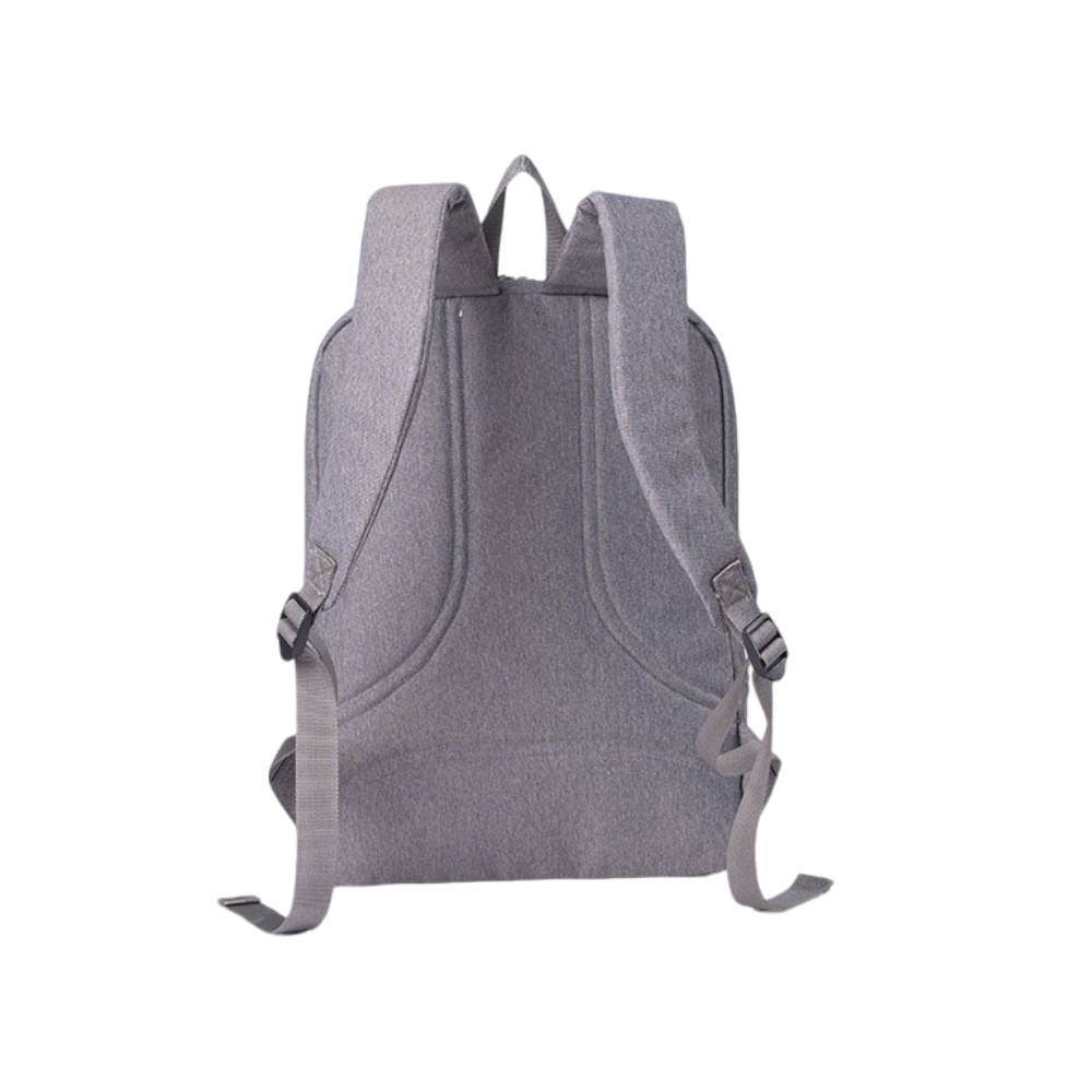 Grey Backpack - Back View with Breathable Padded Panel