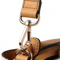 Gold-Tone Metal Lobster Clasp & Leather Strap Detail
