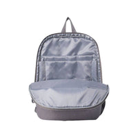 Grey Backpack - Open Interior with Organizer Compartments View