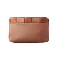 Brown Woven Textured Clutch Bag - Back View