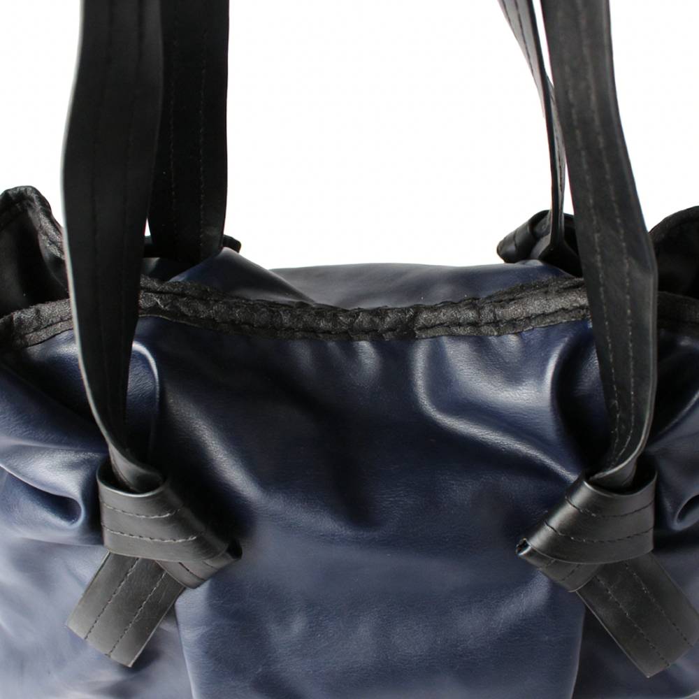 PU Handbag with Knotted Handle and Soft Texture