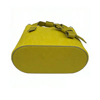 Bright Yellow Tote Bag - Bottom View with Oval Base