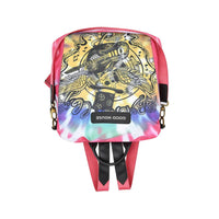 Backpack with Music Note & Skull Design - Back View with Straps