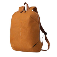 Caramel Brown Lightweight Backpack with Zipper Pockets - Full Front View